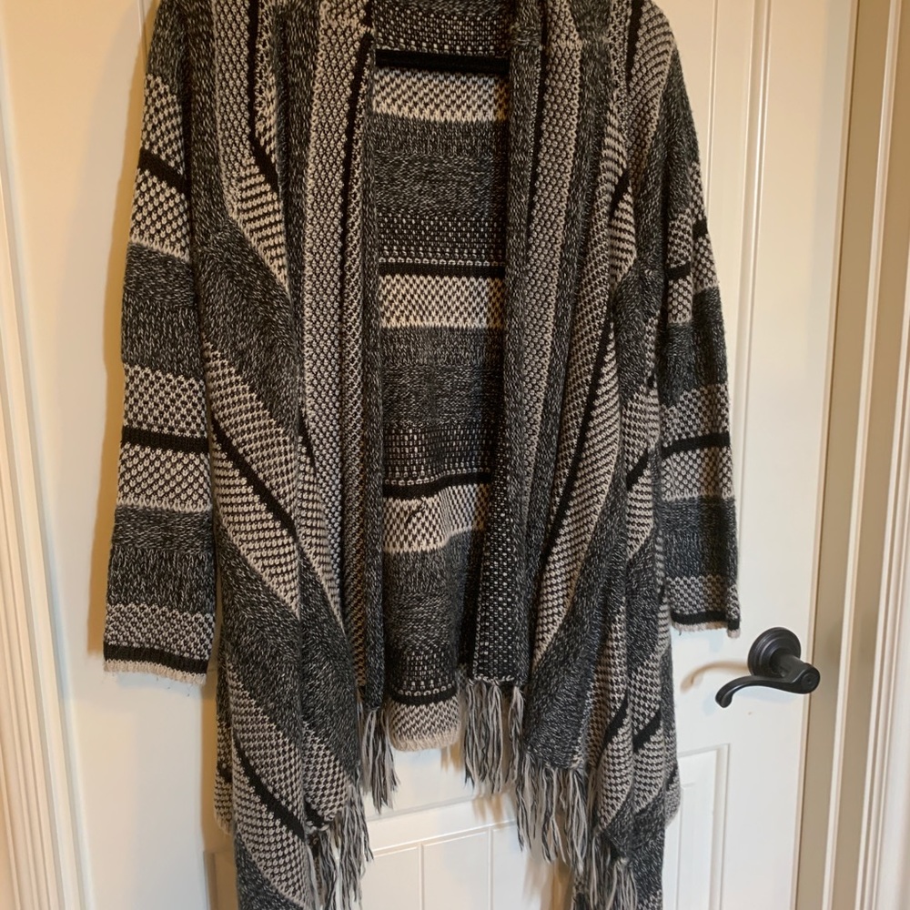 nordstrom fringe woven cardigan